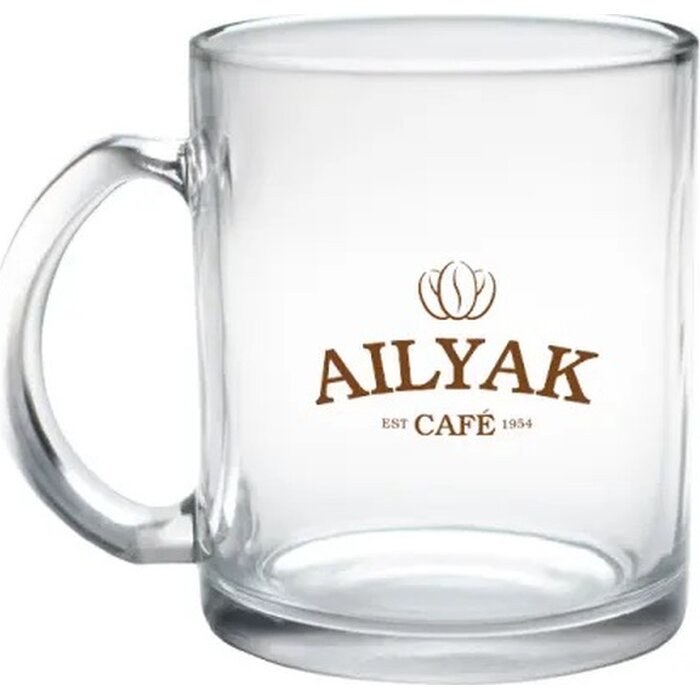 glazen mokken met logo