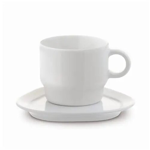 Kop & schotel driehoek Satellite Wit 180 ml