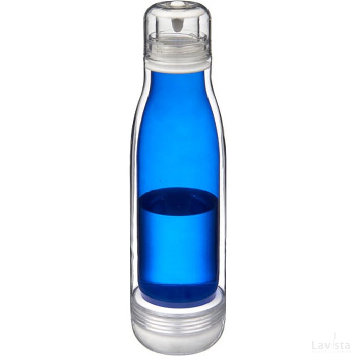 Spirit sportfles met glazen binnenwand blauw Blauw