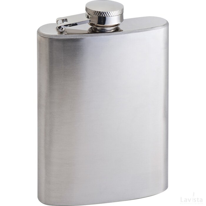 Heupfles metaal | 104 ml | Graveren | grijs silvergrey