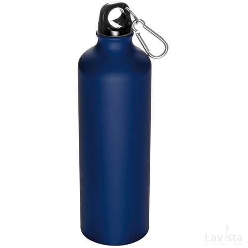 Metalen drinkfles met karabijnhaak Plauen donkerblauw darkblue donkerblauw