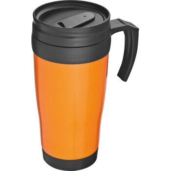 Kunststof drinkbeker met afsluitbare deksel- 0,4L Sandau oranje