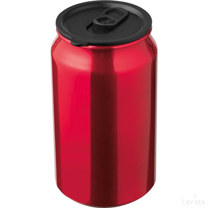 Aluminium drinkbeker in blikjesvorm Plaue rood