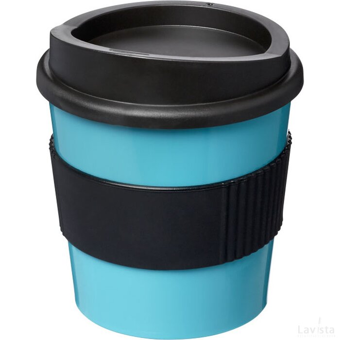 Americano® primo 250 ml beker met grip aqua blauw,Zwart Aqua blauw, Zwart Aqua blauw/Zwart