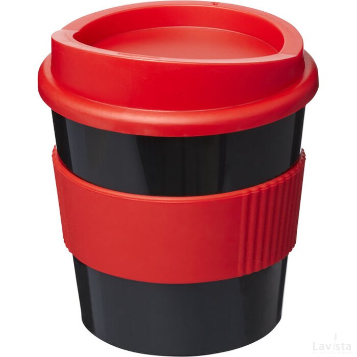 Americano® primo 250 ml beker met grip Zwart,Rood Zwart, Rood Zwart/Rood