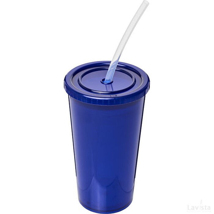 Stadium 350 ml dubbelwandige beker blauw Blauw
