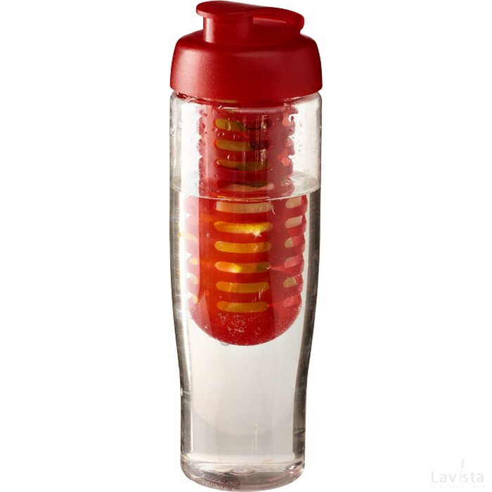 H2O Tempo® 700 ml sportfles Transparant, Rood Transparant/Rood