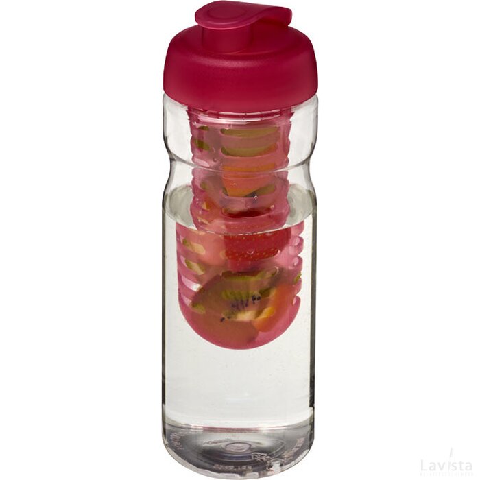 H2O Base® 650 ml sportfles en infuser roze Transparant, Roze