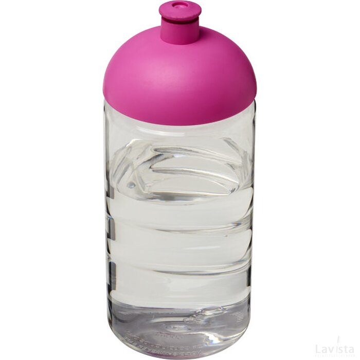 H2O Bop® 500 ml bidon met koepeldeksel Transparant,Roze Transparant, Roze Transparant/Roze