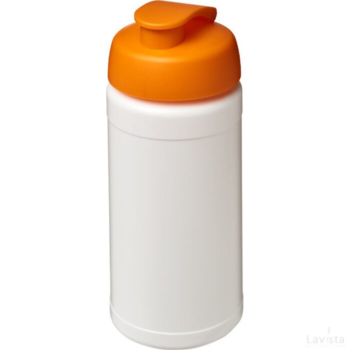 Baseline® Plus 500 ml sportfles met flipcapdeksel Wit,Oranje Wit, Oranje Wit/Oranje