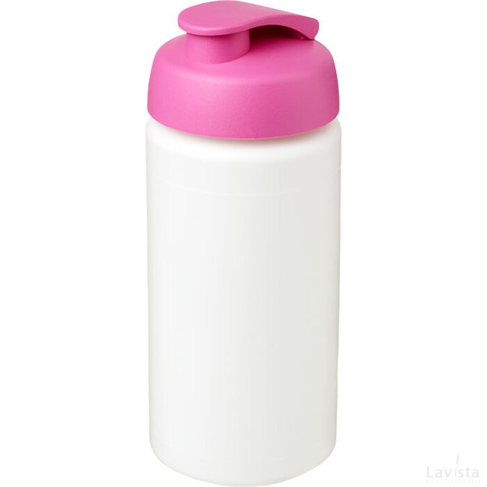 Baseline® Plus grip 500 ml sportfles met flipcapdeksel Wit,Roze Wit, Roze Wit/Roze