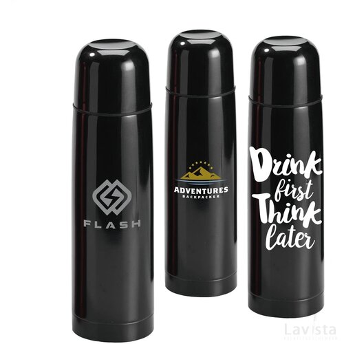 Thermocolour Thermosfles Metallic Zwart