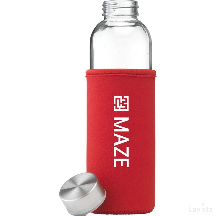 Senga Glass Drinkfles Rood