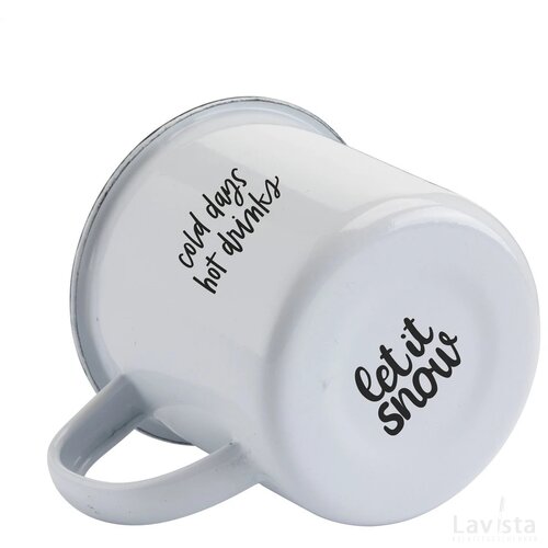 Retro Emaille Mok Wit/Zwart