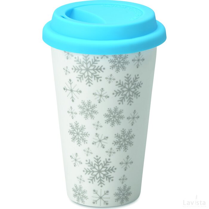 Keramische dubbelwandige beker Sondrio turquoise