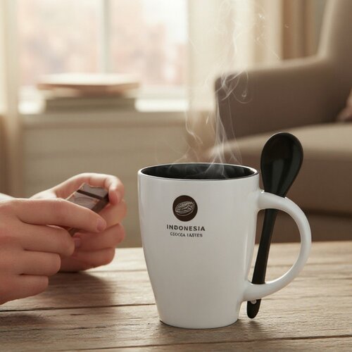 Mok met bijpassende lepel (250 ml) Zwart 250 ml