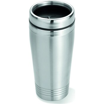Dubbelwandige reisbeker 400 ml Rodeodrive mat zilver