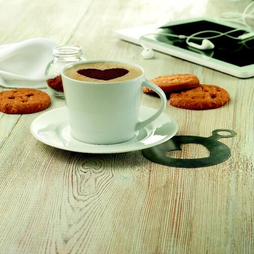 Cappuccino kop en schotel Paris Wit
