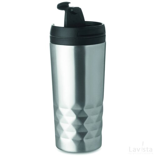 Dubbelwandige reisbeker 280 ml Tampas mat zilver