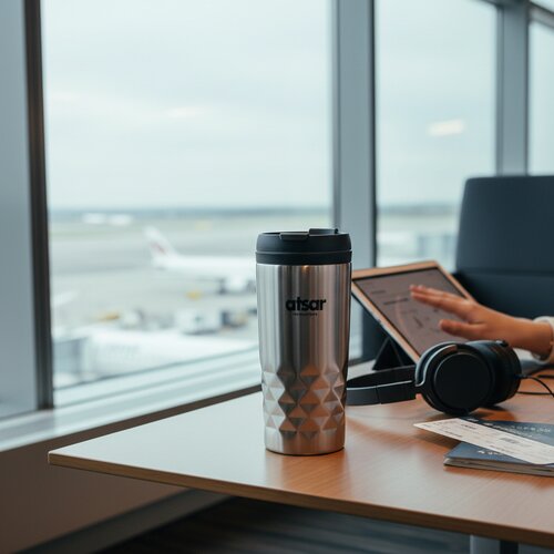 Dubbelwandige reisbeker Zilver 280 ml