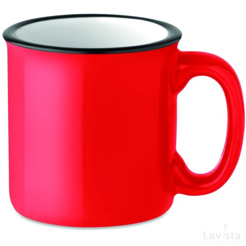 Keramische vintage mokken Rood