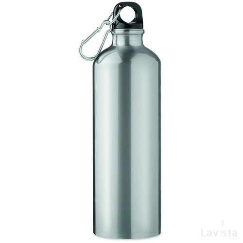 Aluminium fles 750 ml Big moss mat zilver