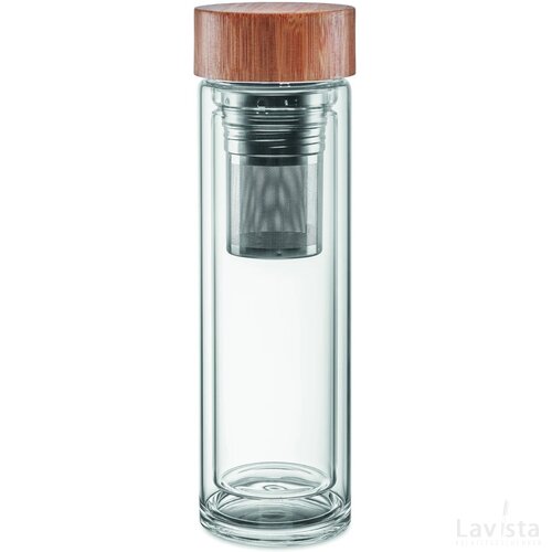 Dubbelwandige glazen fles 400ml Batumi glass transparant