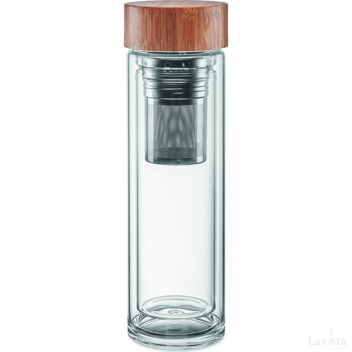 Dubbelwandige glazen fles 420ml Batumi glass transparant
