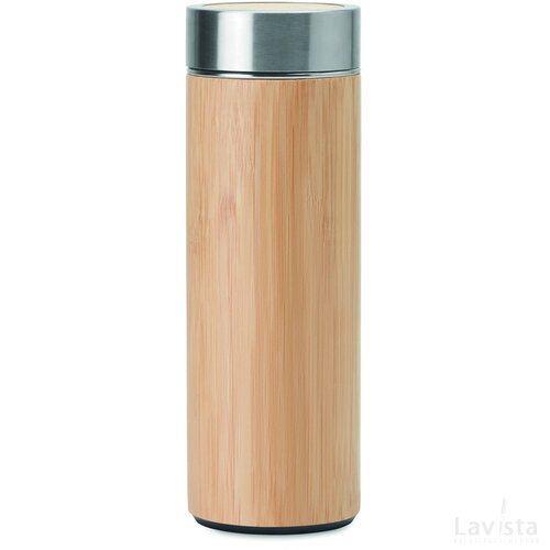 Dubbelwandige bamboe fles 400ml Batumi hout