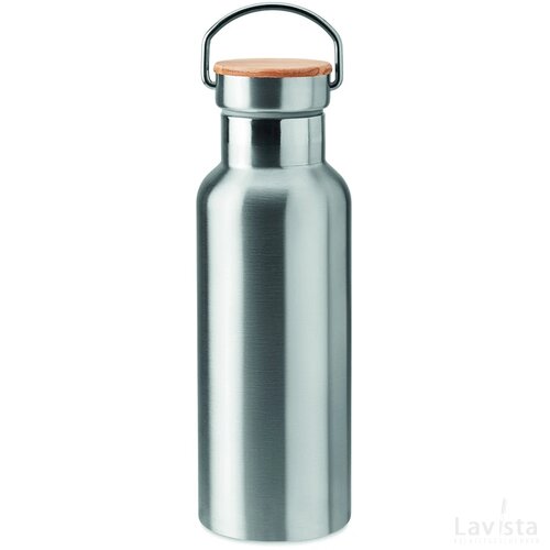 Dubbelwandige fles 500ml Helsinki mat zilver