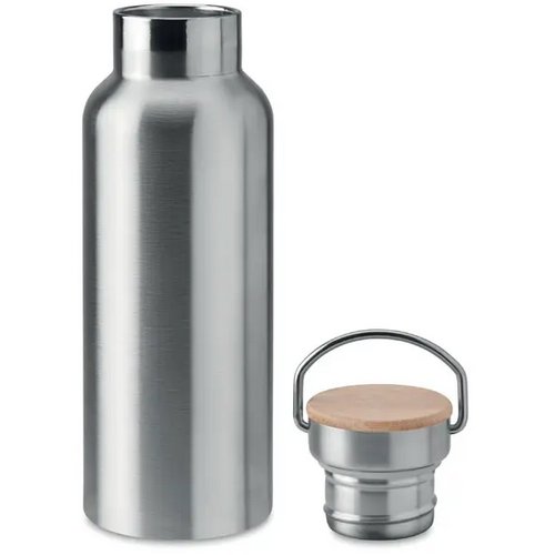 Dubbelwandige fles 500ml Helsinki mat zilver 500 ml