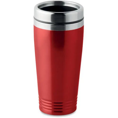 Dubbelwandige reisbeker 400 ml Rood