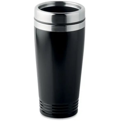 Dubbelwandige reisbeker 400 ml Zwart