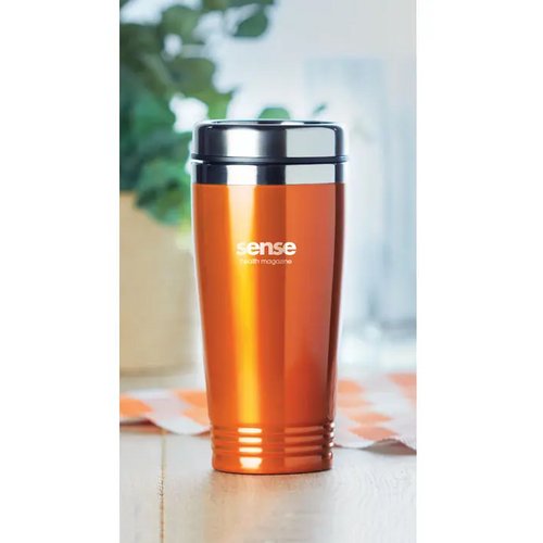 Dubbelwandige reisbeker 400 ml Oranje