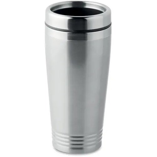 Dubbelwandige reisbeker 400 ml Zilver