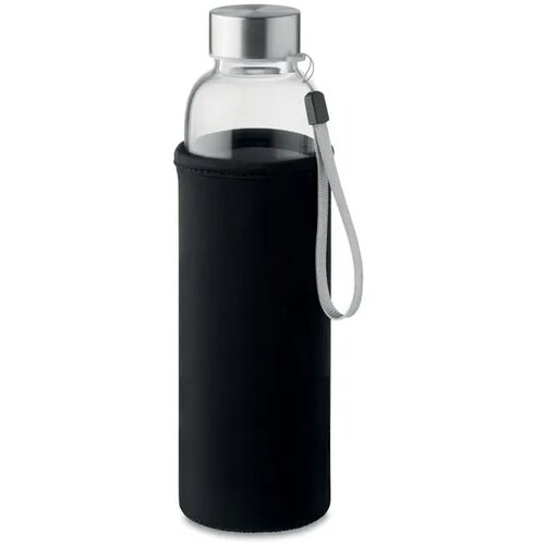 Drinkfles van glas 500ml Utah tea zwart