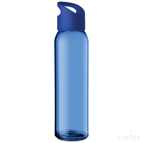 Glazen drinkfles 470ml Praga royal blauw