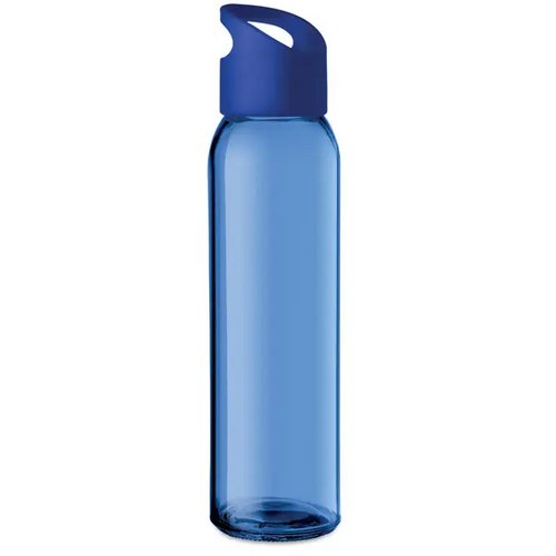 Glazen drinkfles 470ml Praga royal blauw