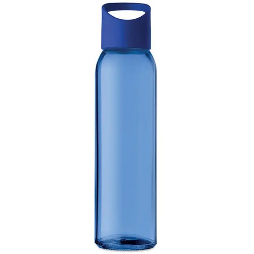 Glazen drinkfles 470ml Praga royal blauw