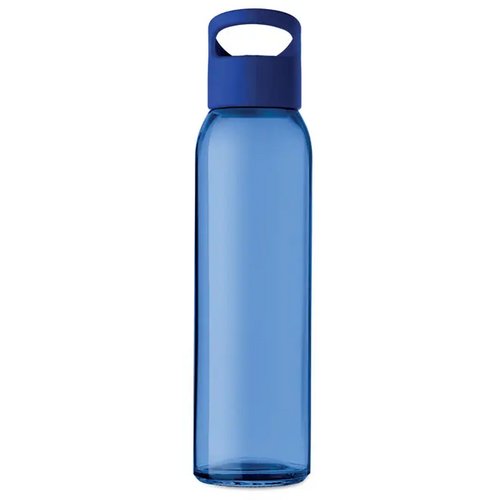 Glazen drinkfles 470ml Praga royal blauw