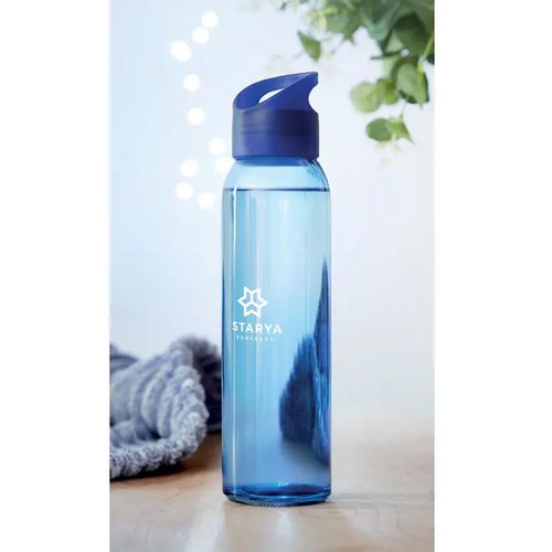 Glazen drinkfles 470ml Praga royal blauw