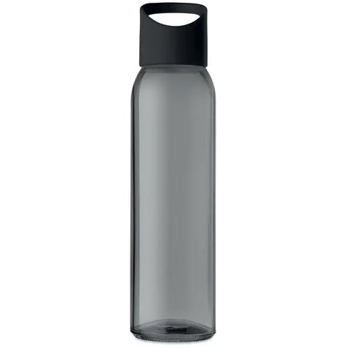 Glazen drinkfles 470ml Praga glass zwart