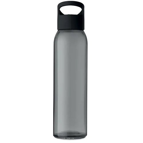 Glazen drinkfles 470ml Praga glass zwart