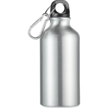 Aluminium drinkfles 400 ml Mid moss mat zilver