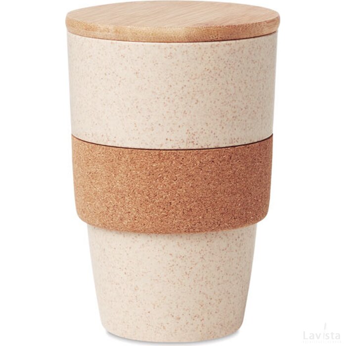 Drinkbeker van pla/tarwestro Lanka beige