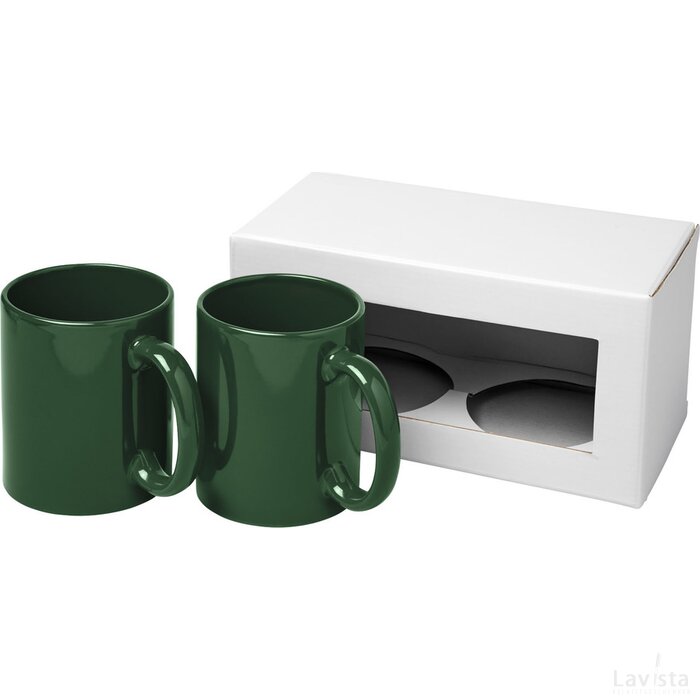 Ceramic mok 2 delige geschenkset Groen