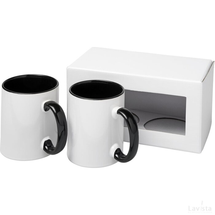 Ceramic sublimatie mok 2 delige geschenkset Zwart