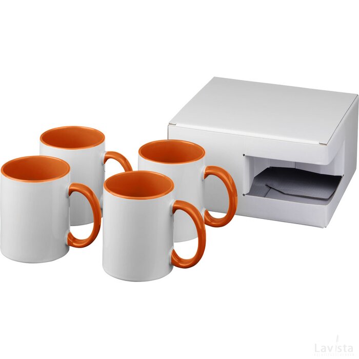 Ceramic sublimatie mok 4 delige geschenkset Oranje