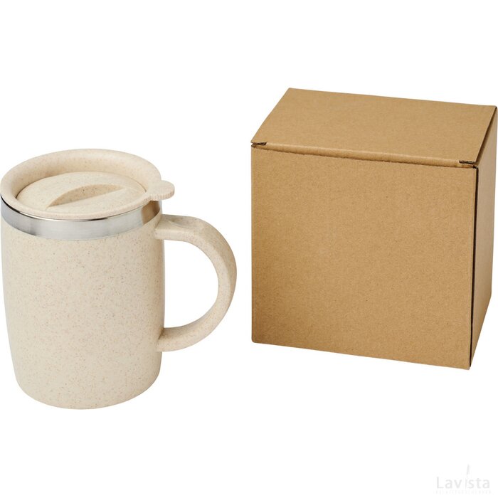 Wey 400 ml geïsoleerde mok van tarwestro Naturel
