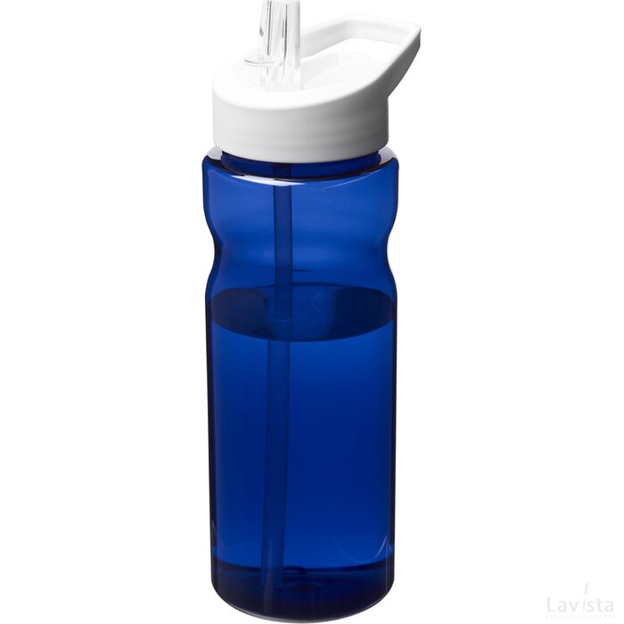 H2O Eco 650 ml sportfles met tuitdeksel blauw,Wit Blauw, Wit Blauw/Wit